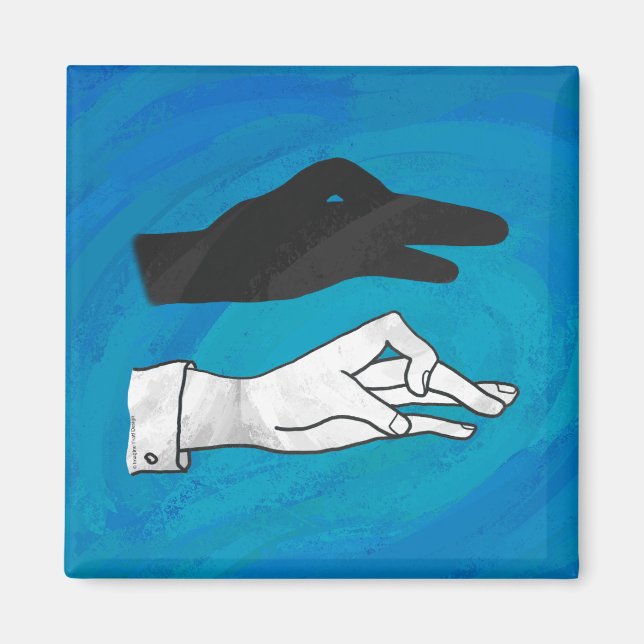 Aimant Canard noir sur bleu (Devant)