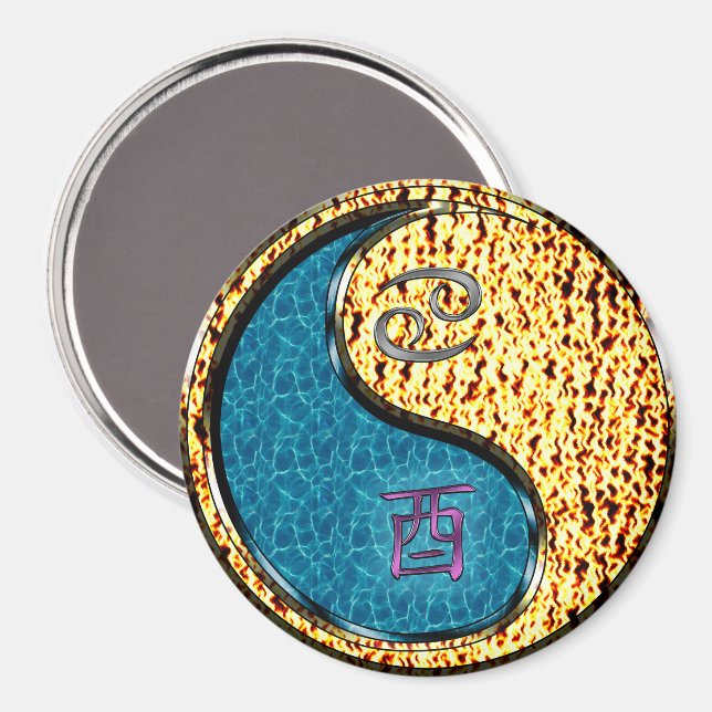 Aimant Cancer & Coq de Feu (Recto/Verso)