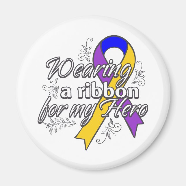 Aimant Cancer de la vessie portant un ruban pour mon héro (Devant)