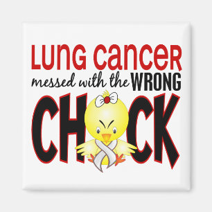Aimant Cancer de poumon sali avec le poussin faux