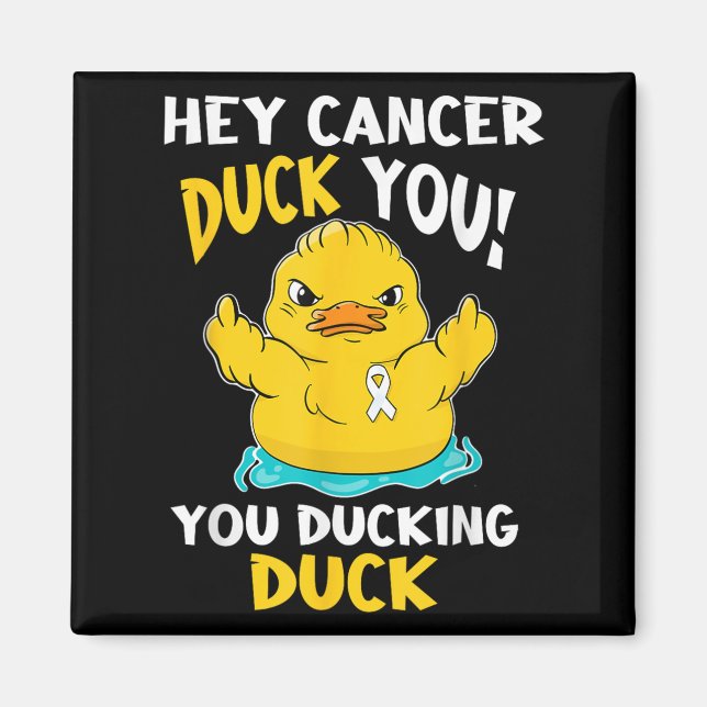 Aimant Cancer du poumon Guerrier Conception de canard ens (Devant)