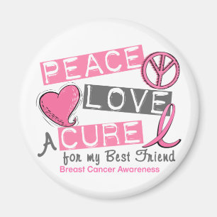 Aimant Cancer du sein PAIX, AMOUR, UN CURE 1 (meilleur am