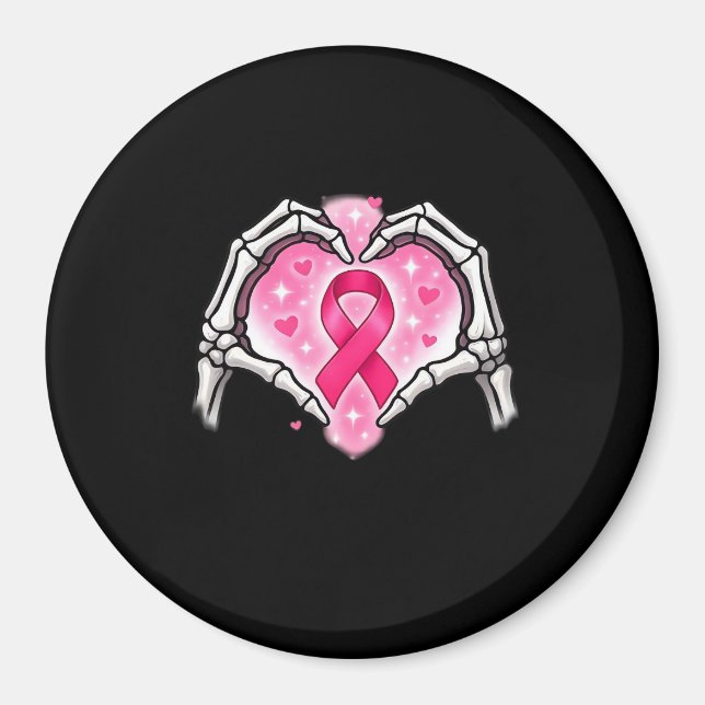 Aimant Cancer du sein Squelette Coeur de la main Signal r (Devant)