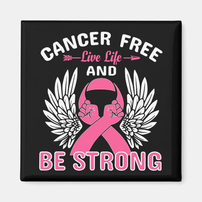Aimant Cancer du sein Survivor Lutteur Guerrier rose Ruba (Devant)
