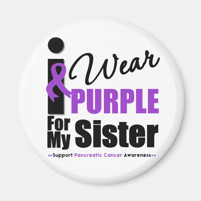 Aimant Cancer pancréatique Je Porte Le Violet Pour Ma Soe (Devant)