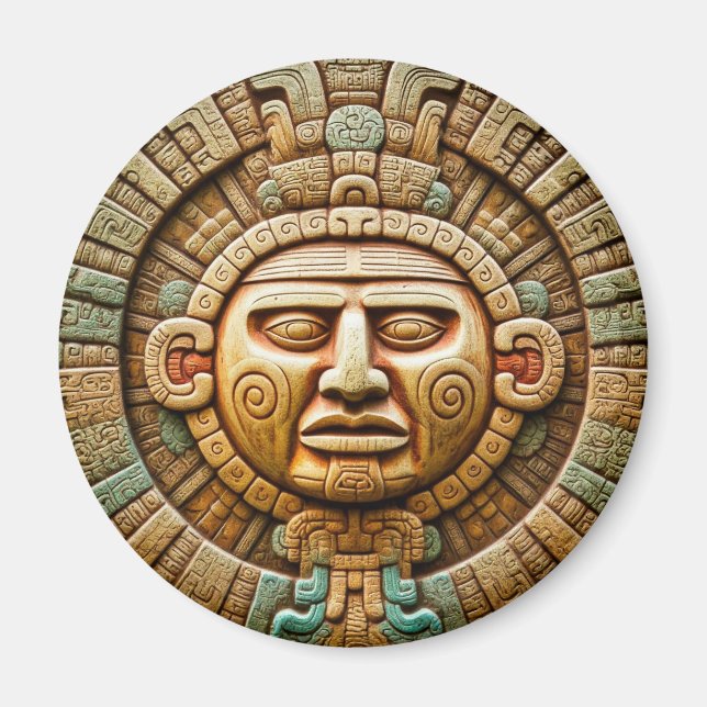 Aimant Cancun Maya Sun God Mexico Travel (Devant)