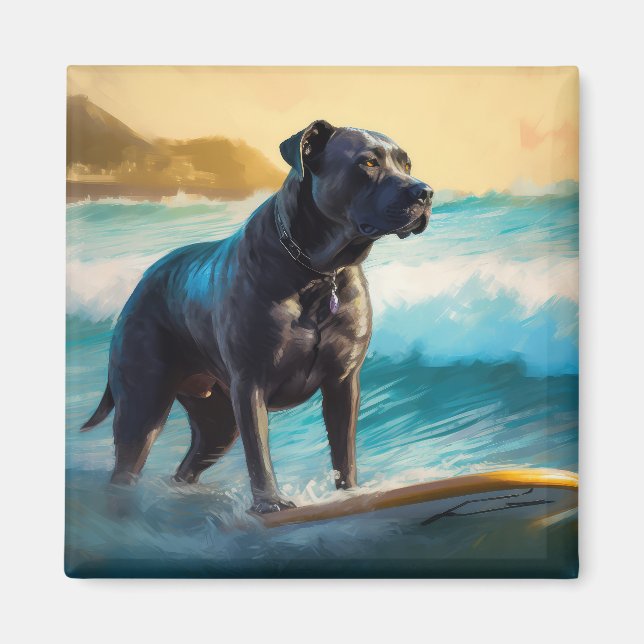 Aimant Cane Corso Beach Surf Peinture (Devant)
