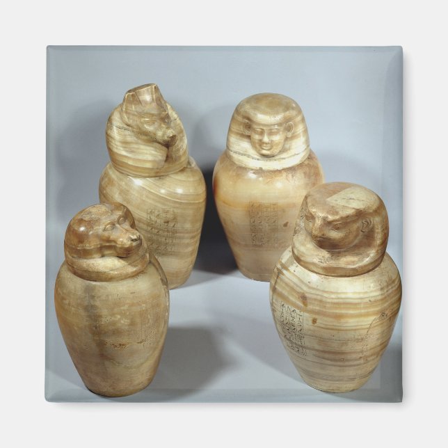 Aimant Canopic jars of Hor-ir-aa, corde (alabaster) (Devant)