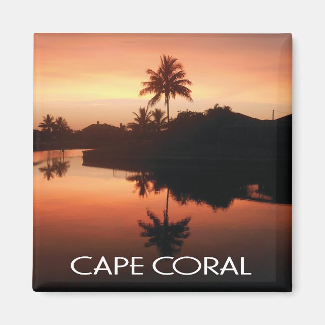 Aimant Cap Coral Floride Canal Sunset (Devant)