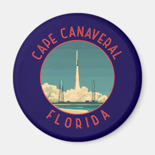 Aimant Cape Canaveral Floride Retro Cercle désorganisé