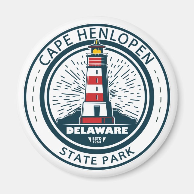 Aimant Cape Henlopen State Park Delaware Badge (Devant)