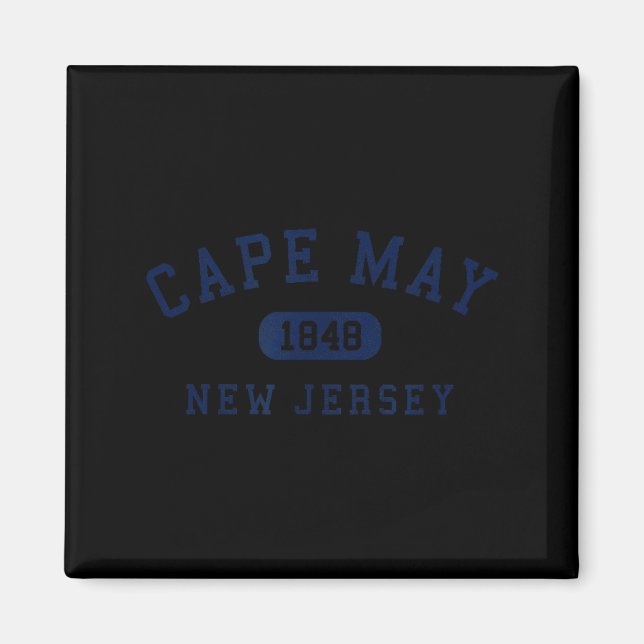 Aimant Cape May New Jersey Nj Varsity Arched Text Mens Wo (Devant)