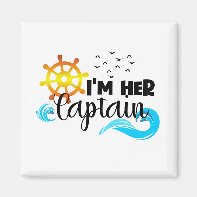 Aimant Capitaine Ancre Couple Croisière Saint-Valentin (Devant)