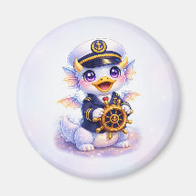 Aimant Capitaine Canard Dragon Mignon Croisière