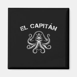 Aimant Capitaine de bateau ponton pieuvre pirate nautique