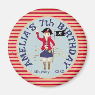 Aimant Capitaine de la fête d'anniversaire du navire pira