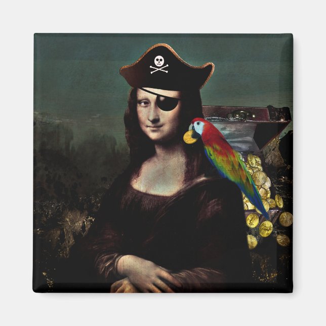 Aimant Capitaine Mona Lisa Pirate (Devant)
