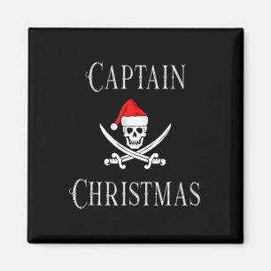 Aimant Capitaine Noël Vacances Pirate Crâne Santa Chapeau