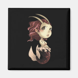 Aimant Capricorn Chibi Anime Cute Girl Solo Sticker