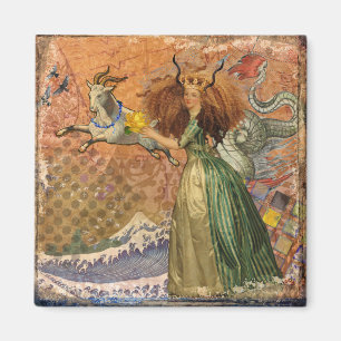 Aimant Capricorn Femme Chèvre Whimsical Amusant