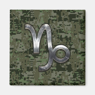 Aimant Capricorn Zodiac Connexion vert olive camo numériq
