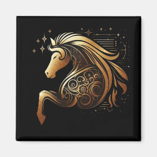Aimant Capricorne Zodiaque Cheval Or Astrologie
