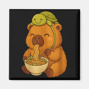 Aimant Capybara et Tortue Mignons Sac à Dos Ramen Kawaii