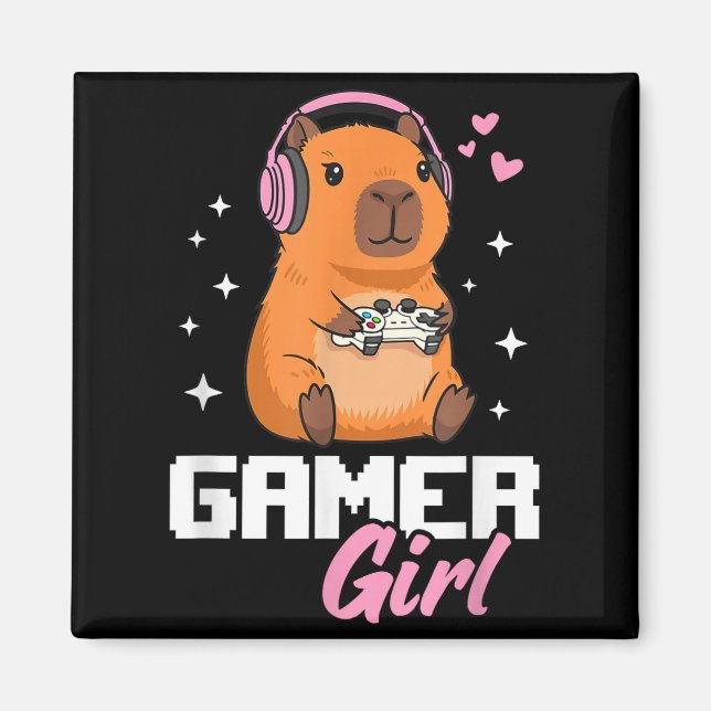 Aimant Capybara Gamer Girl Gaming  (Devant)