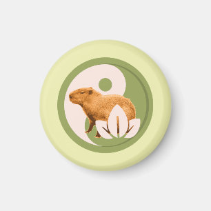 Aimant Capybara Zen Yin Yang Nature Paisible