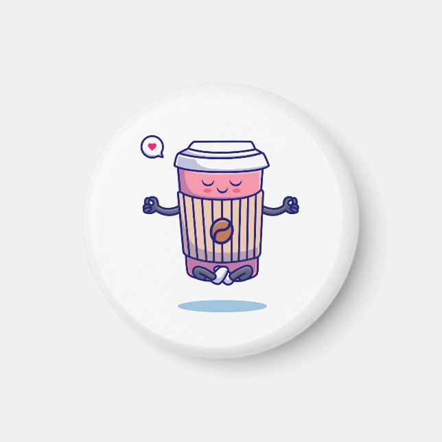 Aimant Caractère Hilarious Cartoon Café (Devant)