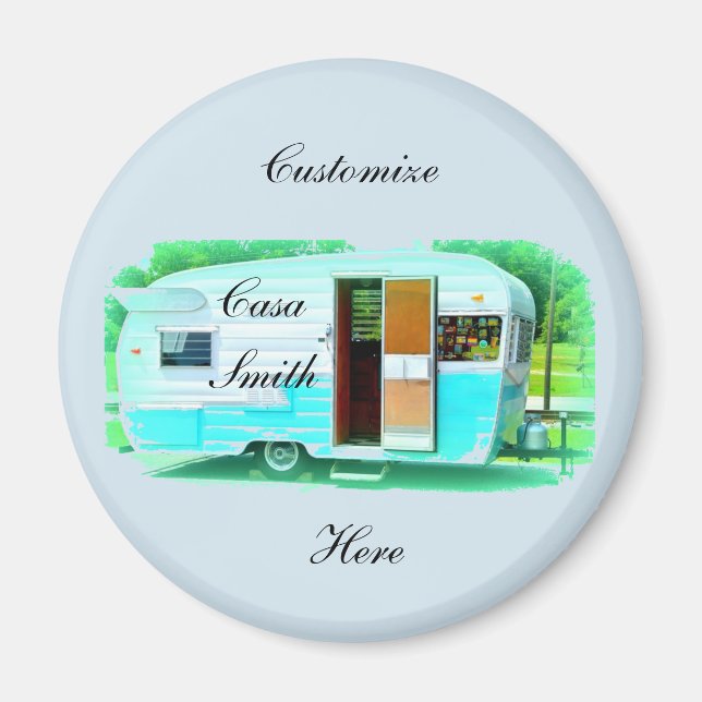 Aimant caravane vintage classique (Devant)