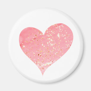 Aimant cardiaque Parties scintillant rose et or