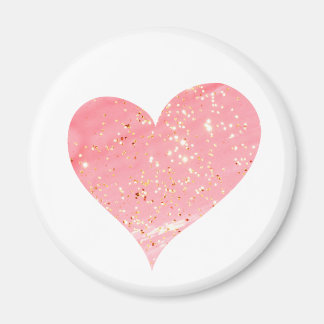 Aimant cardiaque Parties scintillant rose et or