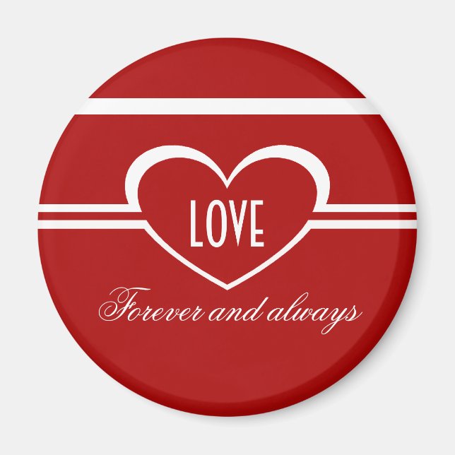 Aimant cardiaque simple, Rouge profond (Devant)