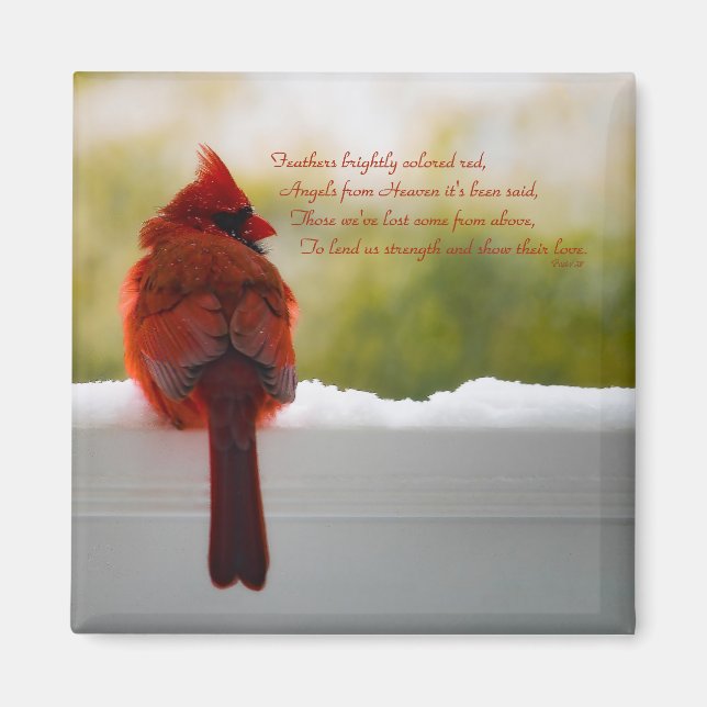 Aimant Cardinal avec Visiteur du poème du Ciel (Devant)