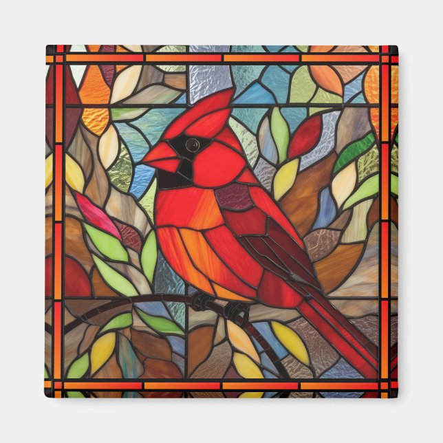 Aimant Cardinal en verre tendu (Devant)