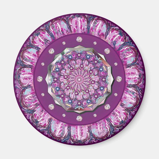 Aimant Cardinal rouge Rosace (Devant)