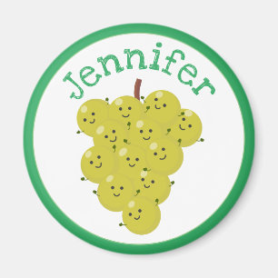 Aimant Caricature de bouquet de raisins joyeux