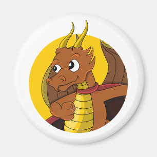Aimant Caricature de dragon orange
