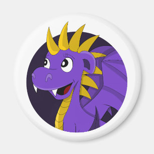 Aimant Caricature de dragon violet