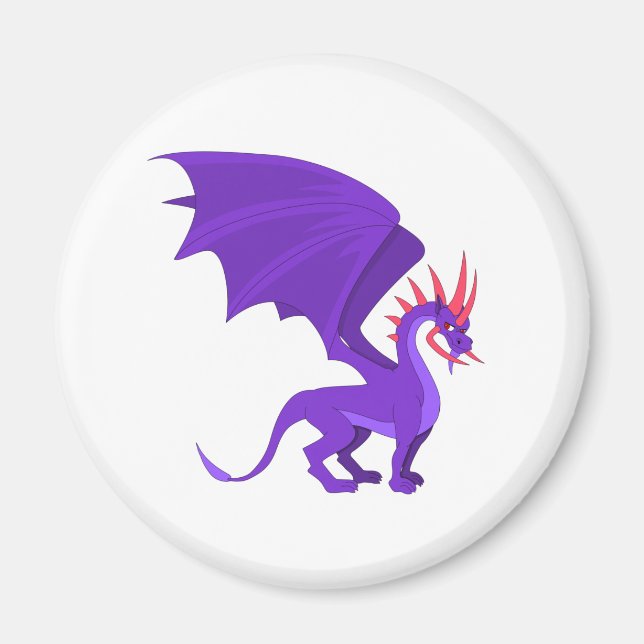 Aimant Caricature de dragon violet (Devant)
