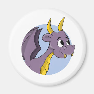 Aimant Caricature de dragon violet