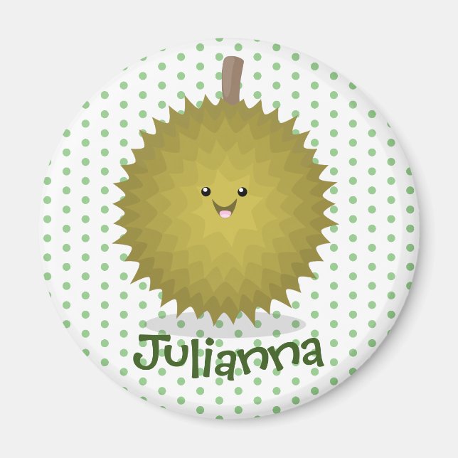 Aimant Caricature de durian joyeux (Devant)