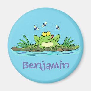 Aimant Caricature de grenouille vert mignon