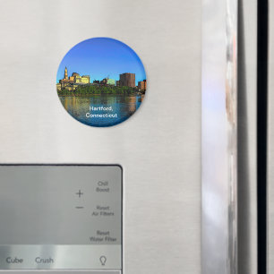 Aimant Caricature de Hartford Connecticut Skyline