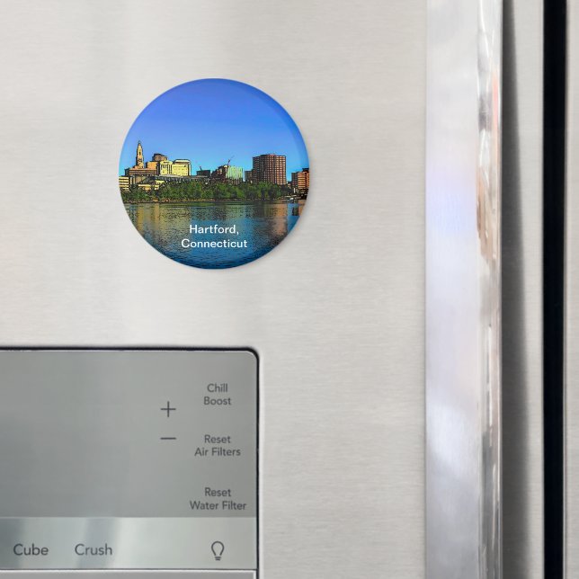 Aimant Caricature de Hartford Connecticut Skyline (In situ (réfrigérateur))