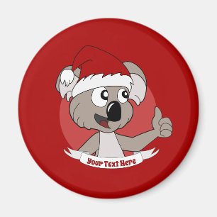 Aimant Caricature de koala de Noël