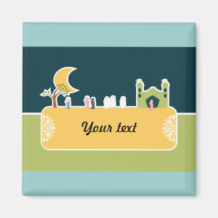 Aimant Caricature de la mosquée des enfants islamiques mi