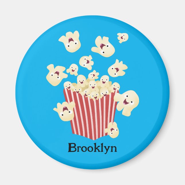 Aimant Caricature de pop-corn drôles (Devant)