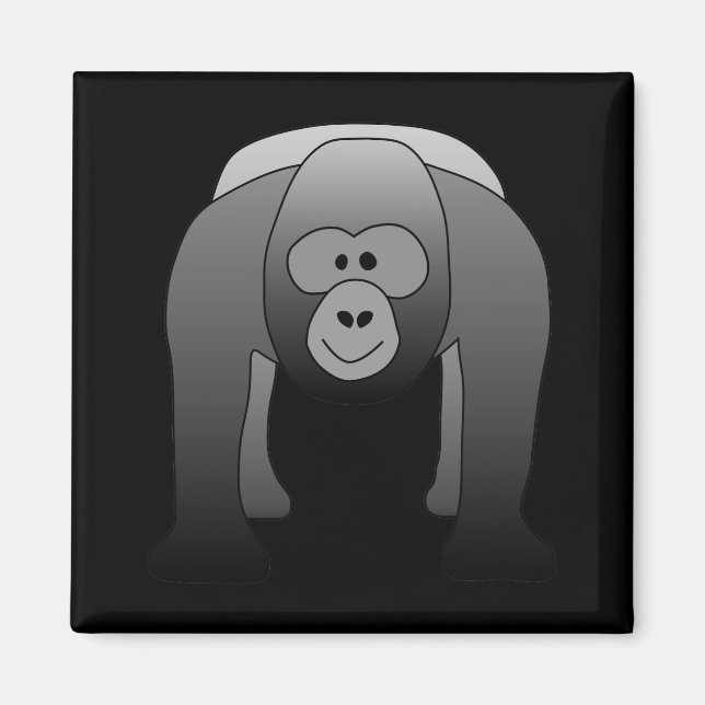 Aimant Caricature de Silverback Gorilla (Devant)